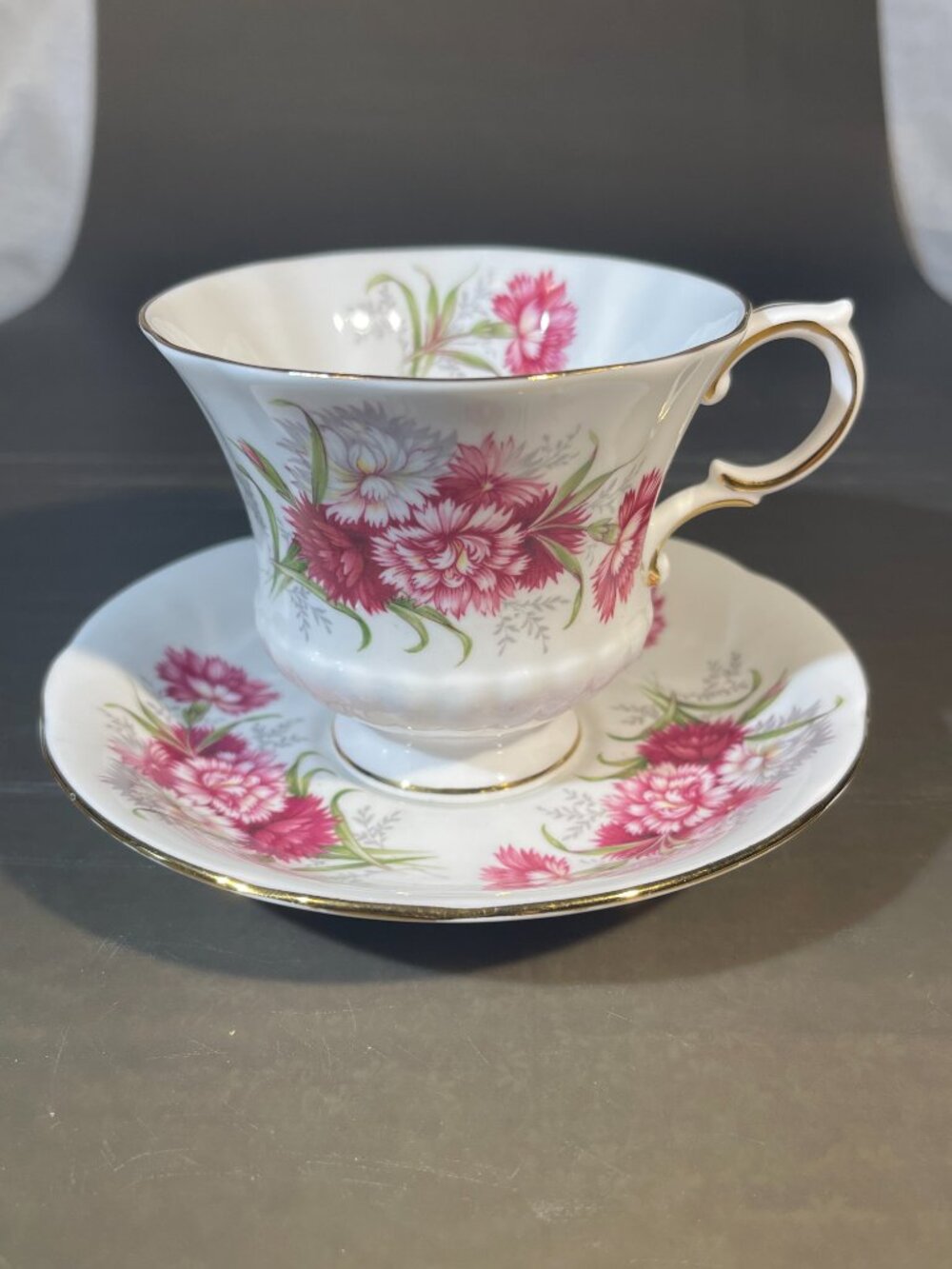 Paragon Fine Bone China Teacup Saucer Flower Festival “K” England (1648)